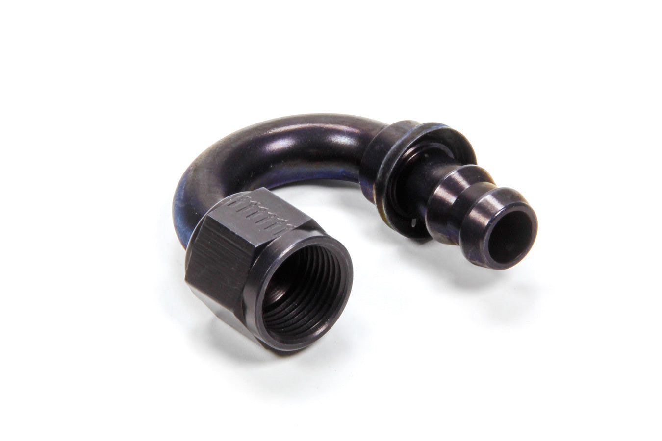 AEROQUIP FCL1563 #8 180 Degree Socketless Hose End Fitting, Aluminum, Black Anodized