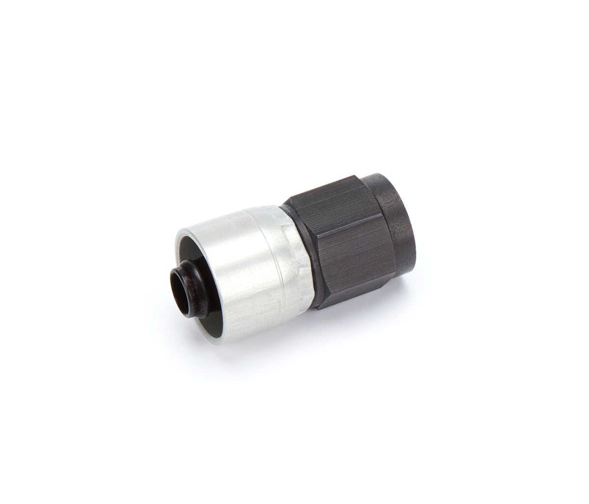 Aeroquip FCL4212 StreetLite 6AN Straight Hose End Fitting Aluminum Black and Silver Anodized