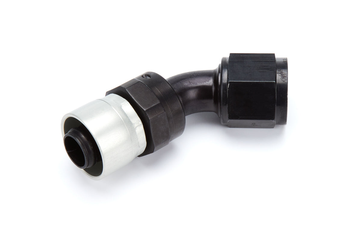 AEROQUIP FCL4224 10AN StreetLite 45-Degree Hose End Fitting with Swivel Aluminum Black Anodized