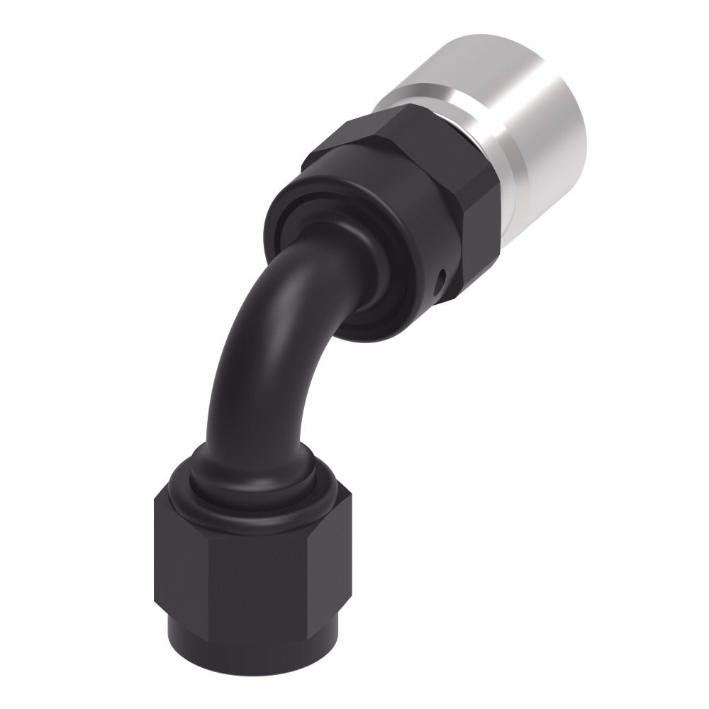 Aeroquip FCL4232 6AN StreetLite Crimp Fitting 90 Degree Aluminum Black Anodized