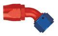 Aeroquip FCM1026 #16 45 Degree Hose End Fitting with 16 AN Male and Female Aluminum, Blue and Red Anodized