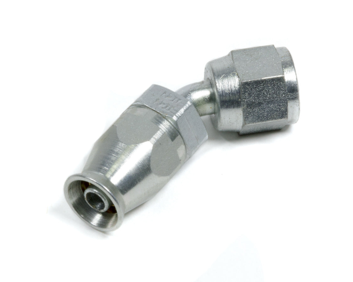 AEROQUIP FCM1111 45 Degree PTFE Racing Hose Fitting with 4 AN Female End, Steel, Natural Finish