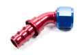 AEROQUIP FCM1525 12 AN 45 Degree Socketless Hose End Fitting with Aluminum Body in Blue and Red Anodized Finish