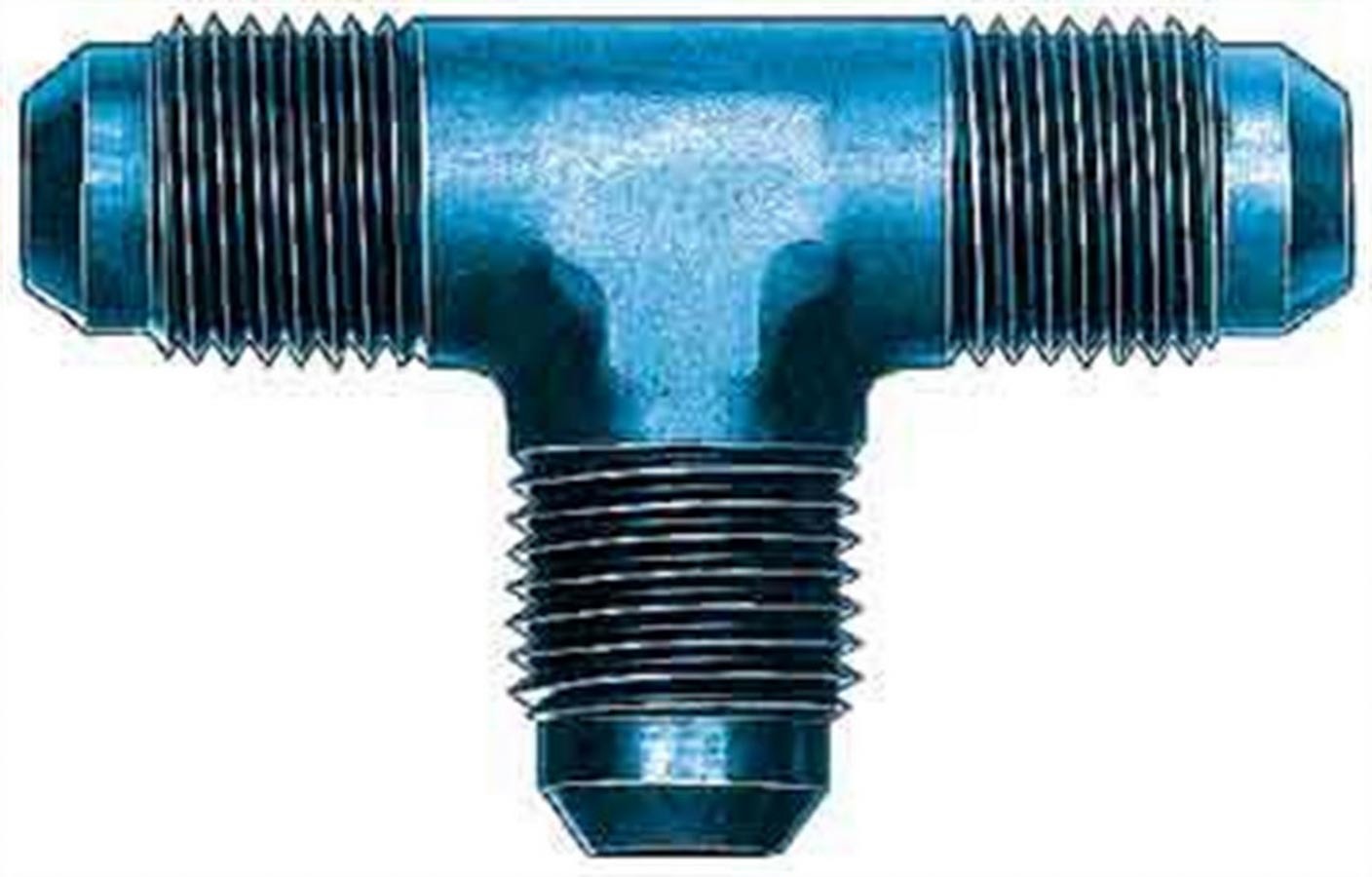 AEROQUIP FCM2060 #3 Flare End Union Tee with Aluminum Blue Anodized Finish