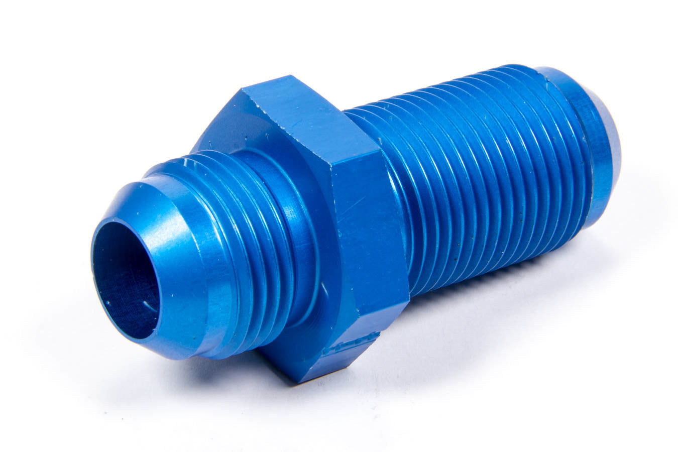 Aeroquip FCM2075 #12 Flare End Bulkhead Fitting, Aluminum, Blue Anodized