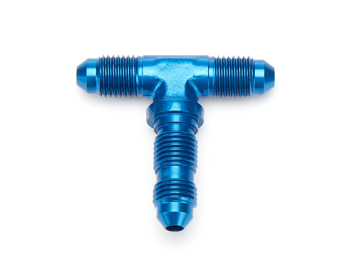 Aeroquip FCM2091 Bulkhead Tee Fitting, 4 AN Male to 4 AN Male to 4 AN Male, Aluminum, Blue Anodized