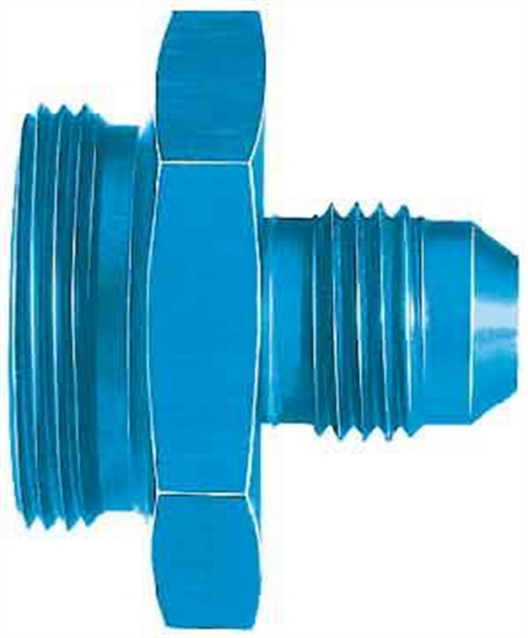 AEROQUIP FCM2107 Quadra-Jet Straight Adapter 6 AN Male to 1 Inch NPT Male Aluminum Blue