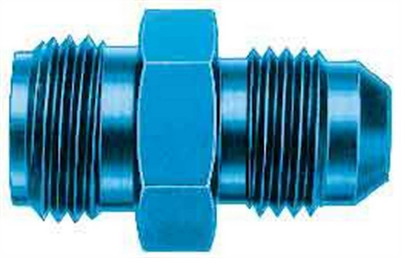 AEROQUIP FCM2108 Fuel Pump Adapter, 6 AN Male to 5/8 Inch Inverted Flare Male, Aluminum, Blue Anodized