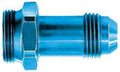 Aeroquip FCM2110 Carburetor Inlet Fitting, 8 AN Male to 7/8-20 in Male, Aluminum, Blue Anodized