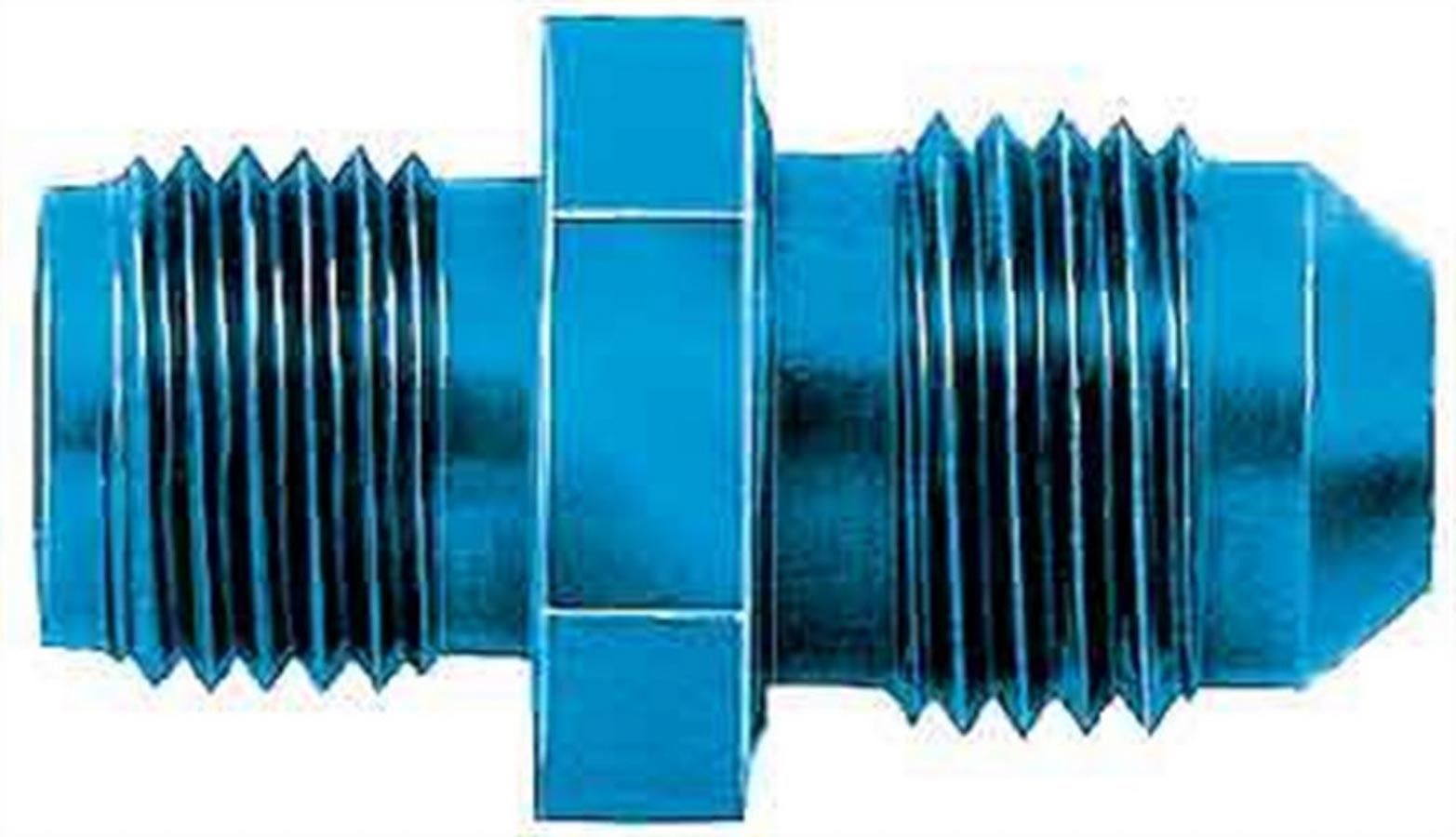 Aeroquip FCM2111 Fuel Pump Adapter, 6 AN Male to 1/2-20 Inverted Flare Male, Aluminum Blue Anodized