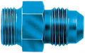 Aeroquip FCM2113 Carburetor Inlet Fitting, 6 AN Male to 9/16-24 Inch Male, Blue Aluminum