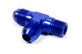 AEROQUIP FCM2126 Alum Run Tee 8 AN Male x 8 AN Male x 3/8 Inch NPT Male Aluminum Blue Anodized