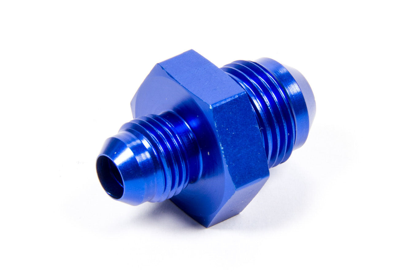 AeroQuip FCM2160 #8 AN Male to #6 AN Male Straight Adapter Aluminum Blue Anodized