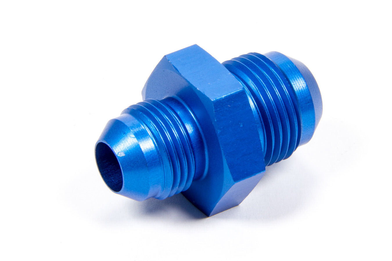 AEROQUIP FCM2163 #10 Flare to #8 Flare Straight Adapter, Aluminum Blue Anodized