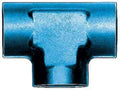 AEROQUIP FCM2175 #8 Female Flare Tee Aluminum Blue Anodized