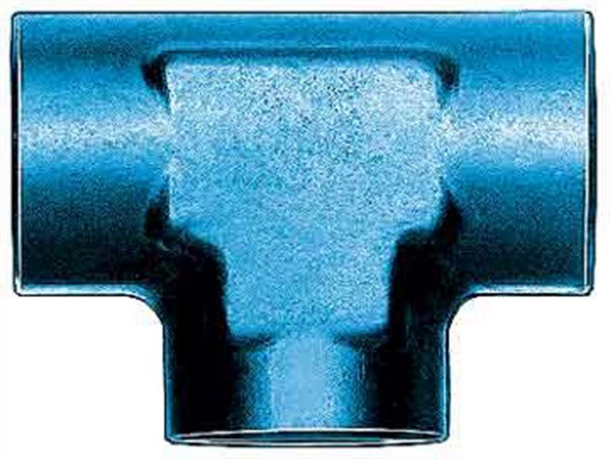 AEROQUIP FCM2175 #8 Female Flare Tee Aluminum Blue Anodized