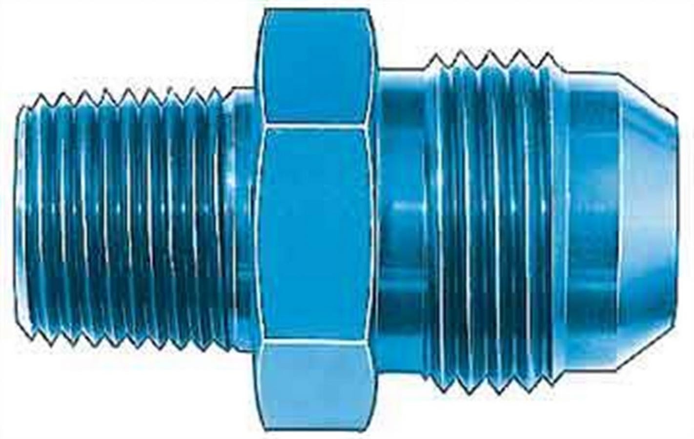 Aeroquip FCM2185 #10 Flare to 3/8 Inch NPT Male Adapter, Aluminum, Blue Anodized