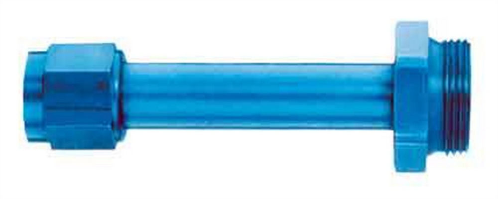 AEROQUIP FCM2193 Carburetor Inlet Fitting, 6 AN Female to 7/8-20 in Male, Aluminum, Blue Anodized