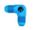 AEROQUIP FCM2272 #6 Male 45 Degree Adapter with 1/8 Inch NPT Gauge Port, Aluminum Blue Anodized
