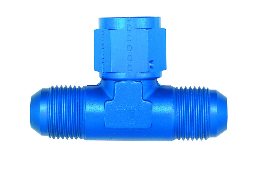 AEROQUIP FCM2285 #12 AN Female to Male Adapter Tee Aluminum Blue Anodized