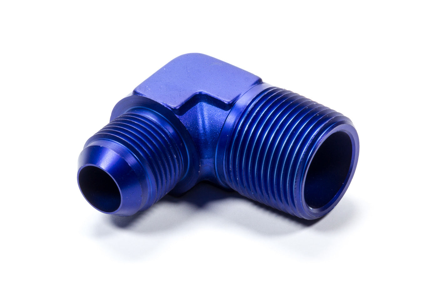 AeroQuip FCM2293 12AN to 1/8 NPT 90 Degree Adapter Fitting Aluminum Blue Anodized