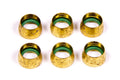 Aeroquip FCM2430 -6 AN Brass Compression Ferrule Replacement Sleeves Set of 6