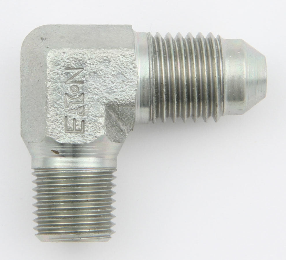 AEROQUIP FCM2611 90 Degree Male Elbow Fitting, 4 AN Male to 1/8 Inch NPT Male, Steel, Zinc Plated