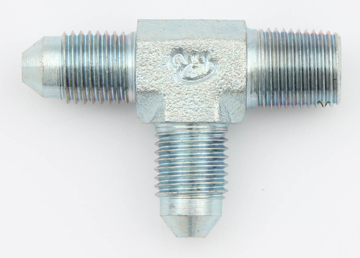 AEROQUIP FCM2700 Male Run Tee Steel 3 AN Male to 1/8 Inch NPT Male Fitting