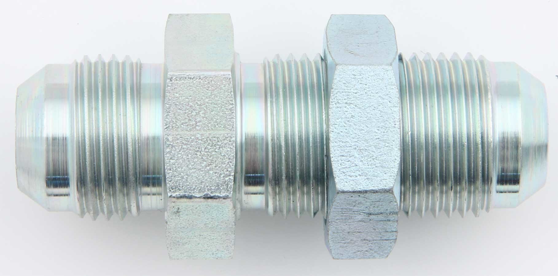 Aeroquip FCM2771 Bulkhead Fitting, 4 AN Male to 4 AN Male, Steel, Zinc Oxide Finish