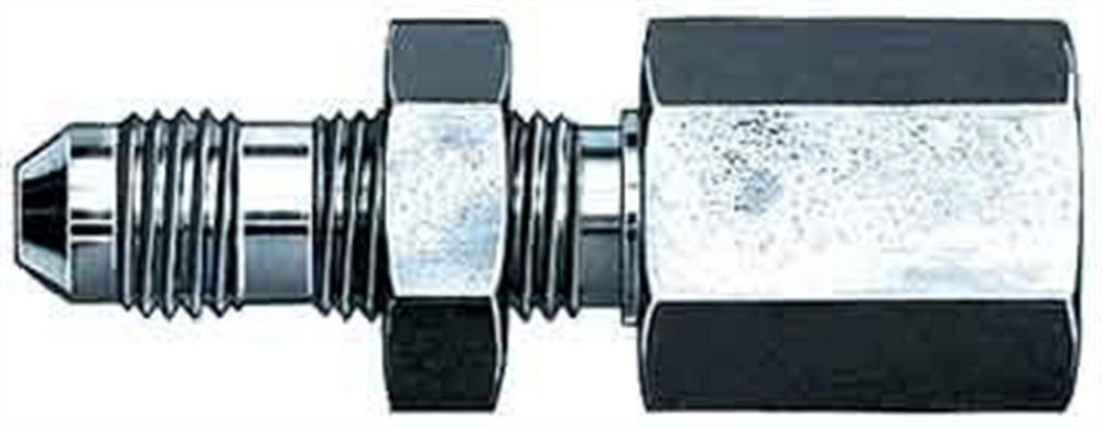 Aeroquip FCM2821 Bulkhead Fitting, 1/8 Inch NPT Female to 4 AN Male, Steel, Zinc Plated