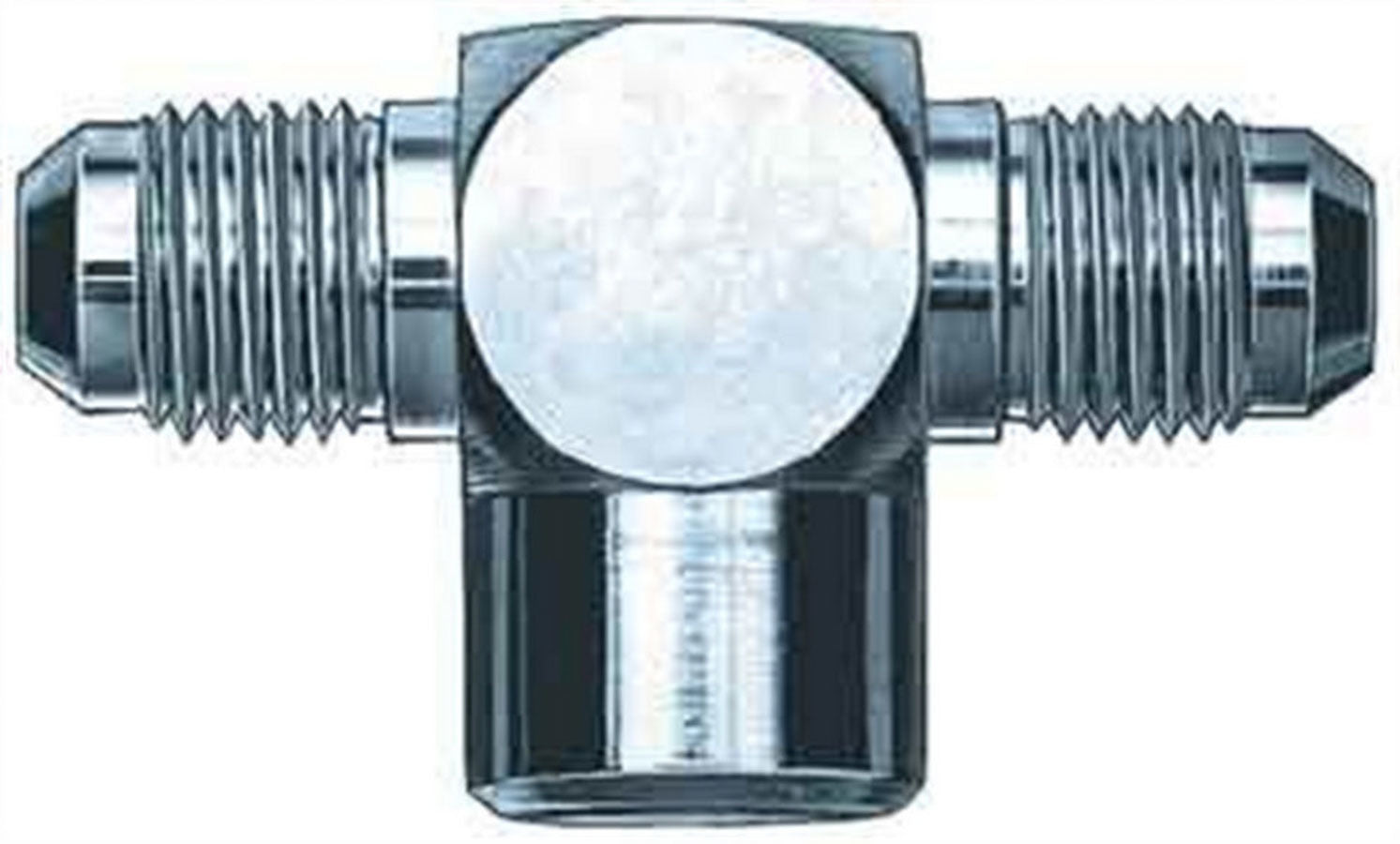 Aeroquip FCM2881 Female Pipe Flare Tee Adapter, 1/8 in NPT Female to 3 AN Male, Steel, Zinc Plated