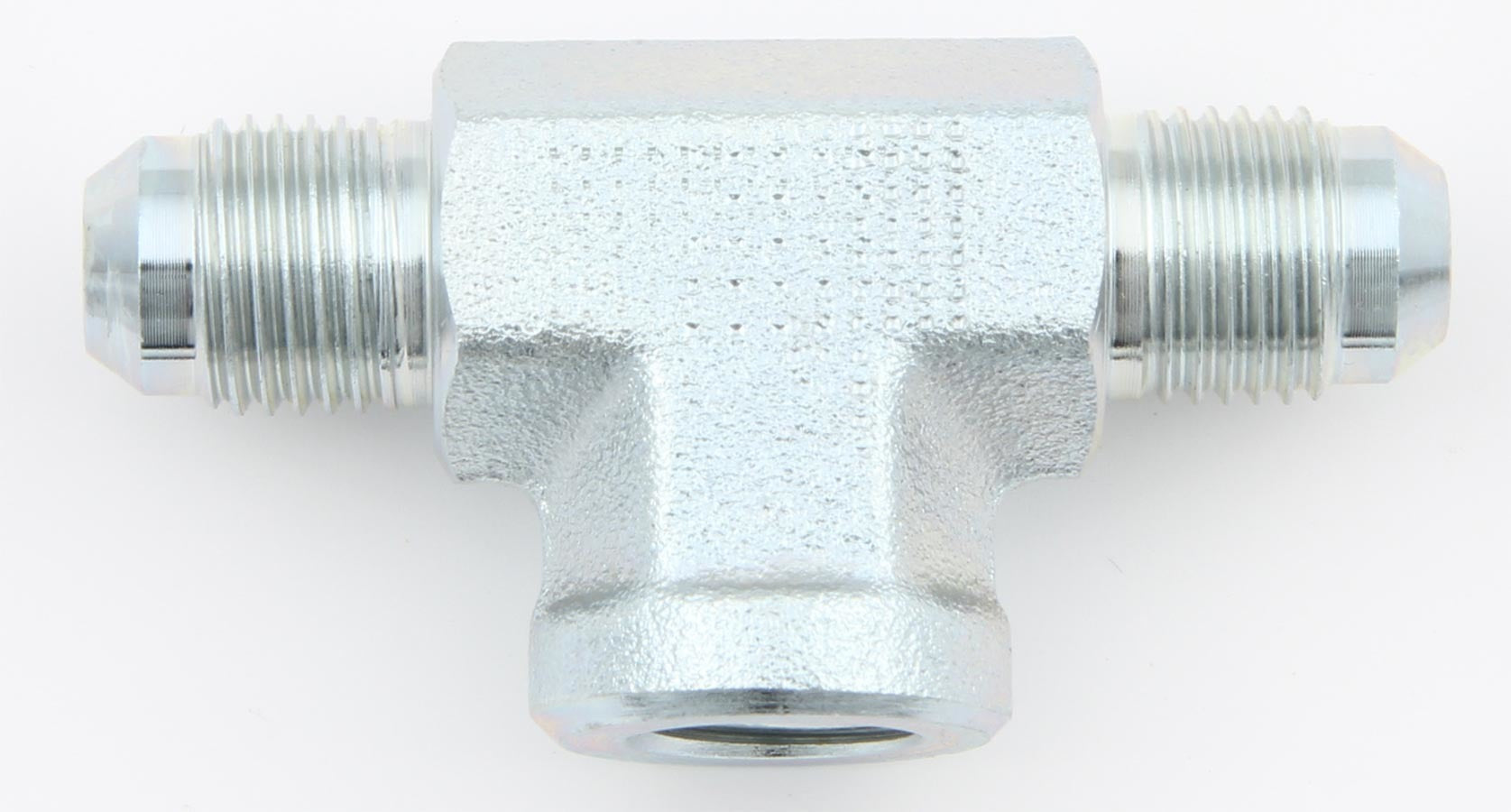AEROQUIP FCM2884 Female Pipe Flare Tee with 1/4 In NPT Female and 6 AN Male Fittings in Steel, Zinc Plated