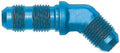Aeroquip FCM2893 45 Degree Bulkhead Union Fitting - 3 AN Male to 3 AN Male Aluminum Blue Anodized