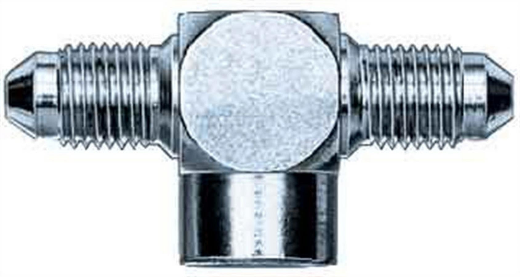 AEROQUIP FCM2909 Steel Brakeline Adapter Tee, 3 AN Male x 3 AN Male x 3/8-24 Inverted Flare Female