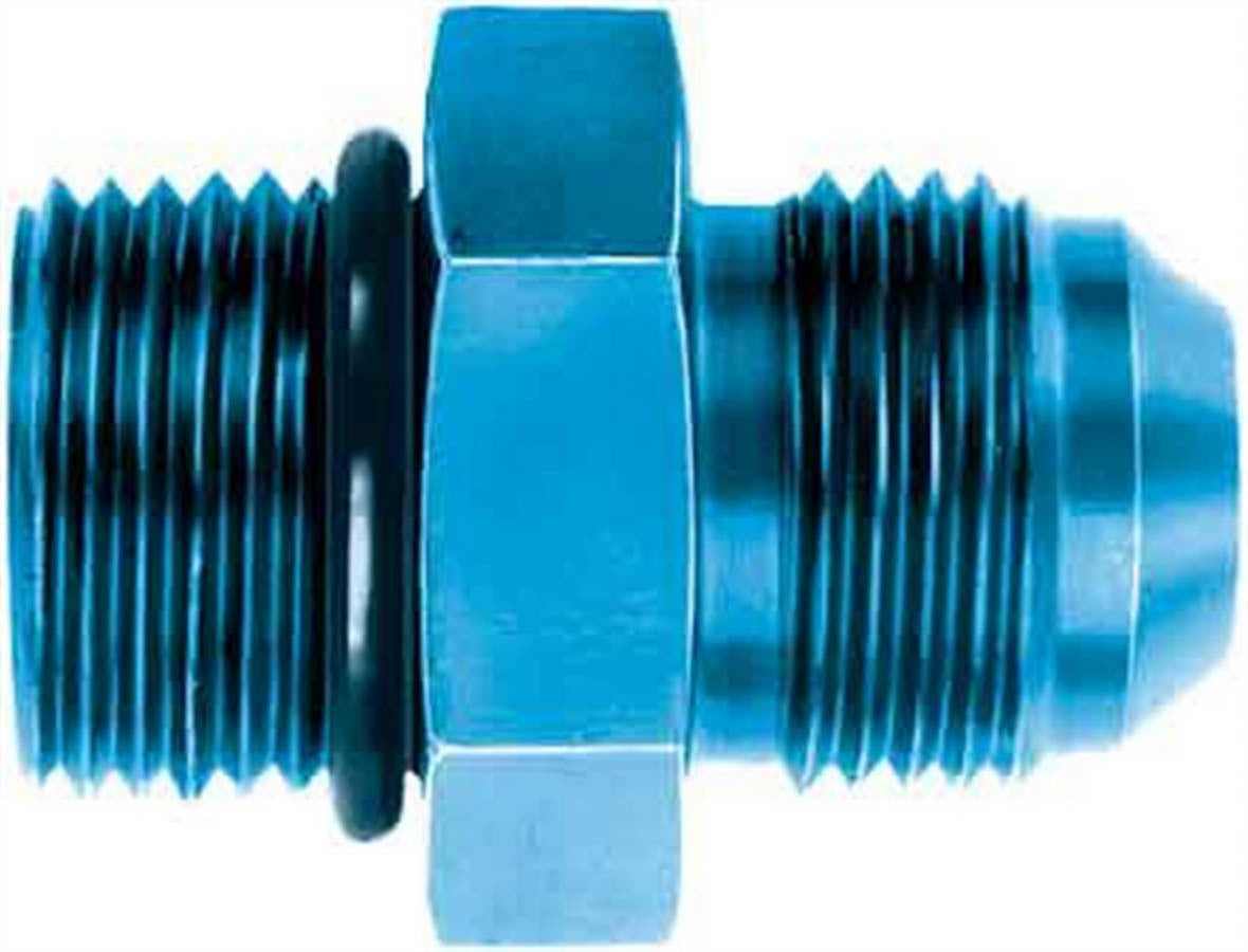 Aeroquip FCM2955 #12 to #12 O-Ring Flare Adapter with Blue Anodized Aluminum Finish