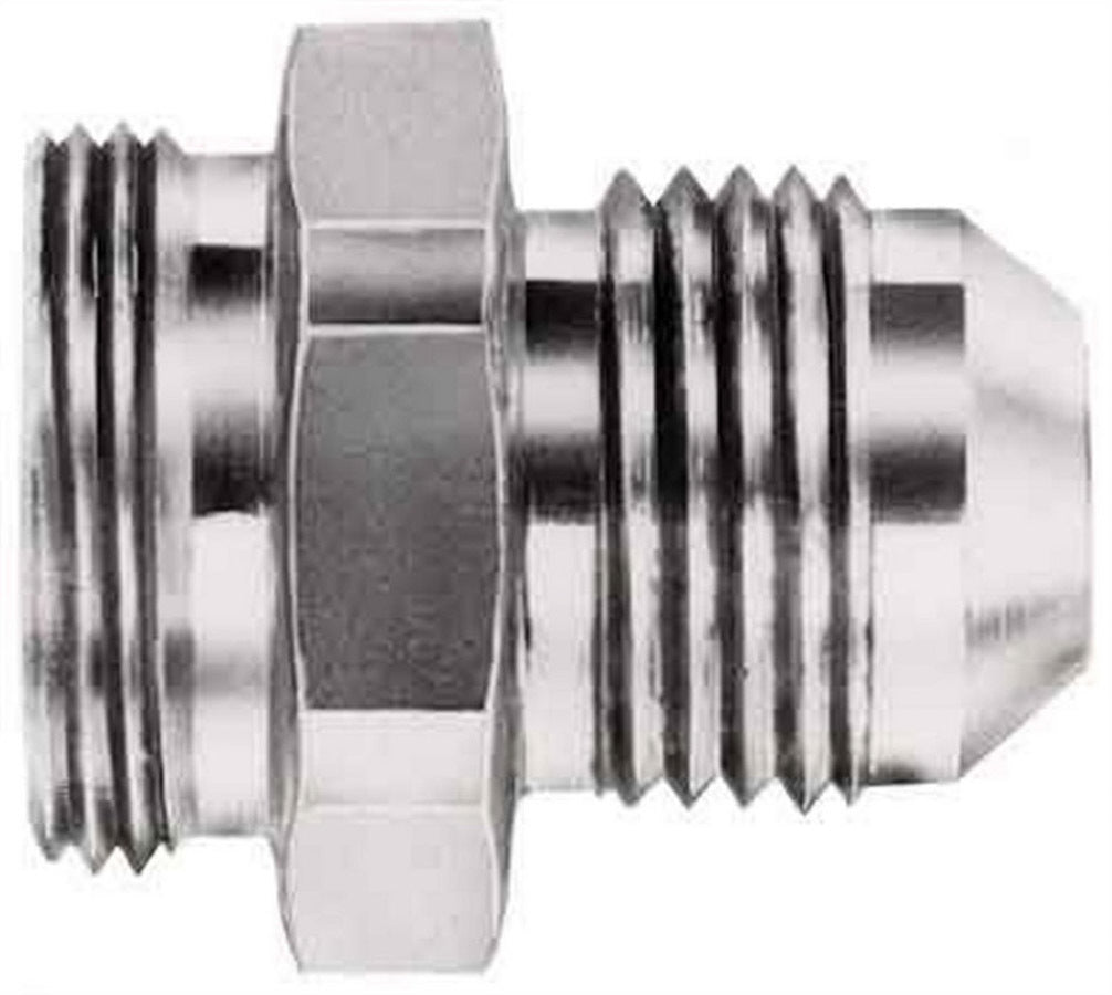 Aeroquip FCM2961 Dual Feed Holley Carburetor Inlet Fitting, 8 AN Male to 7/8-20 In Male, Steel with Zinc Oxide Finish