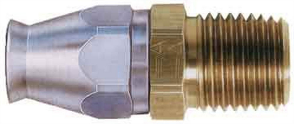 Aeroquip FCM3088 PTFE Racing Hose End, 4AN to 1/8 Inch NPT Male, Steel, Natural Finish