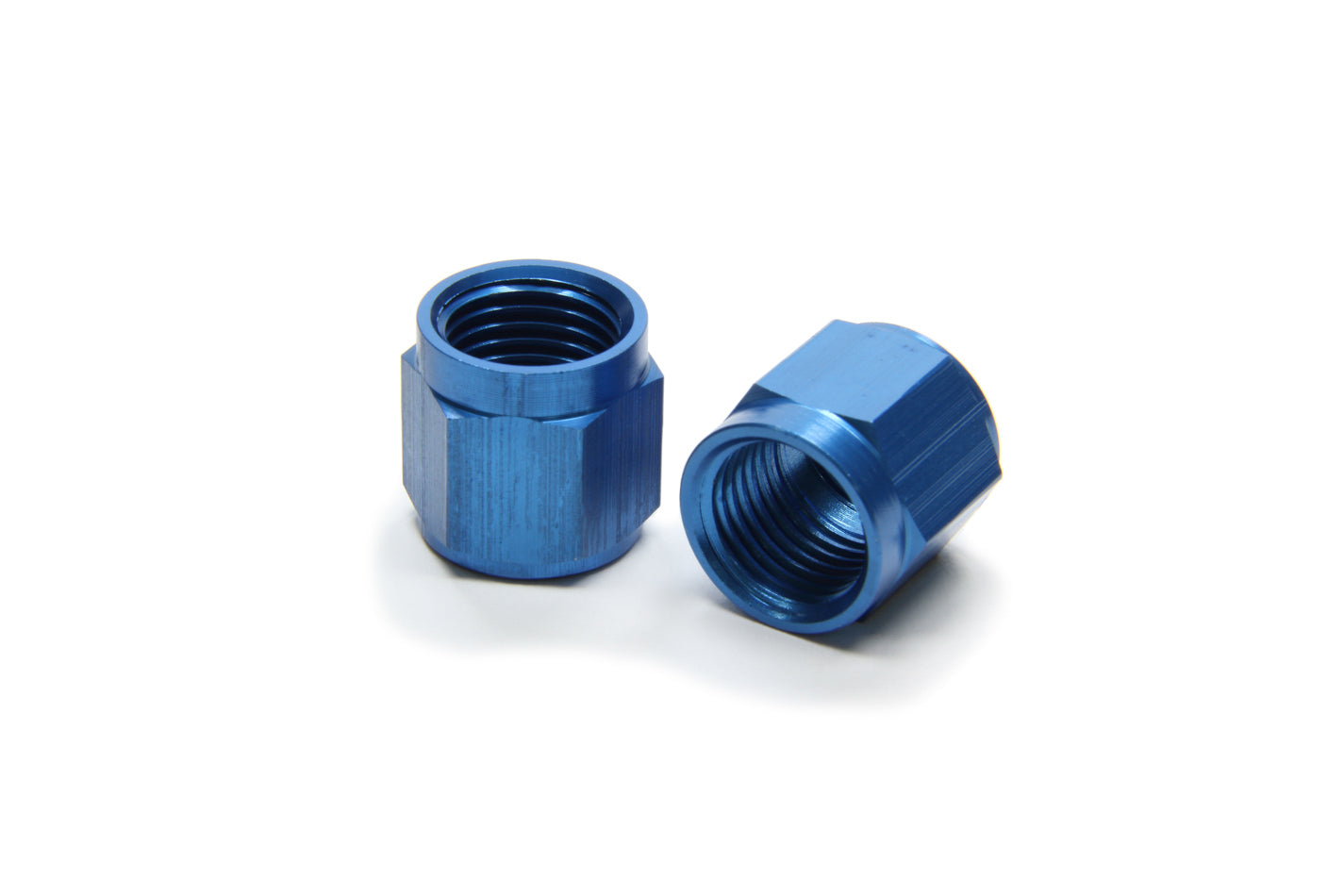 AEROQUIP FCM3675 #6 Aluminum Tube Nut for 3/8 Inch 6 AN Fittings, Blue Anodized Pair