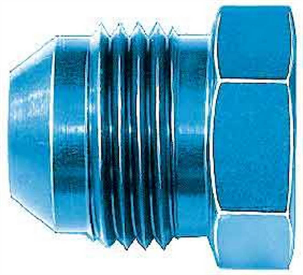 AEROQUIP FCM3715 #8 Aluminum Flare Plug with Hex Head and Blue Anodized Finish