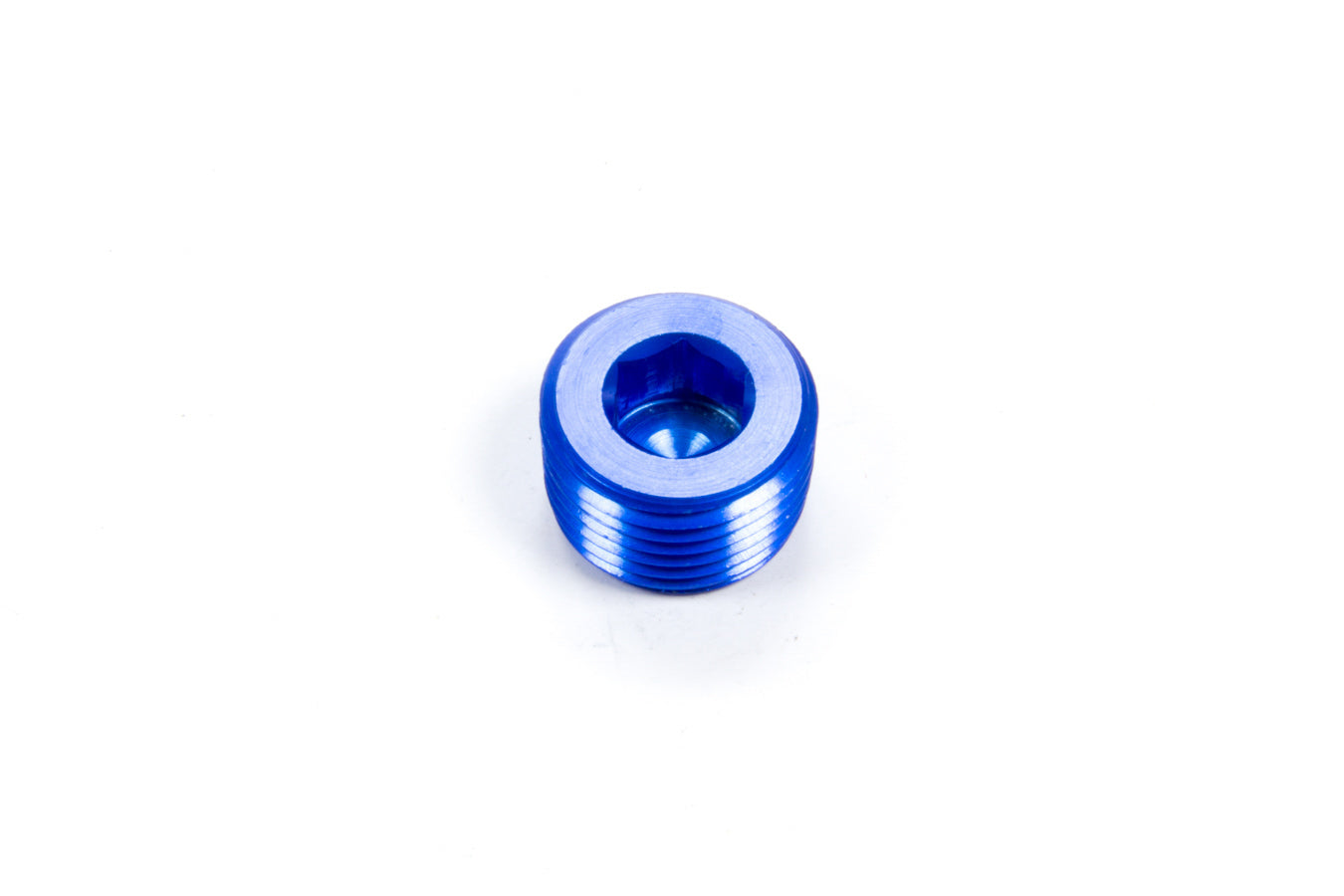 AEROQUIP FCM3749 1/2 Inch NPT Aluminum Pipe Plug with Allen Head, Blue Anodized Finish