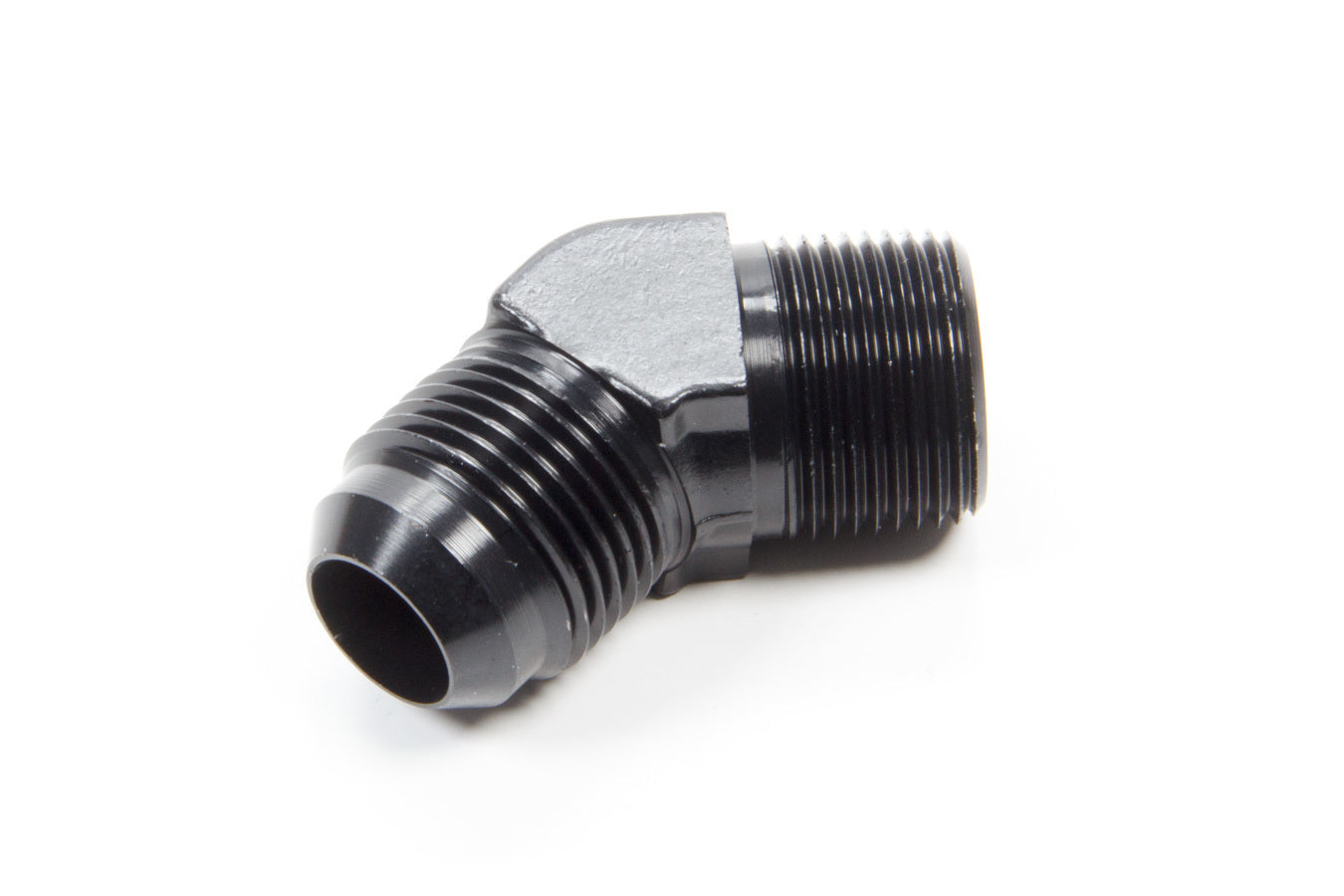 Aeroquip FCM5025 45 Degree Aluminum Adapter 12 AN Male to 3/4 Inch NPT Male Black Anodized
