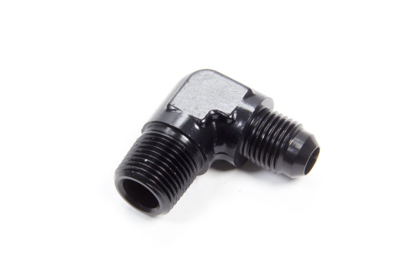 AEROQUIP FCM5035 90 Degree Aluminum Adapter 6 AN Male to 3/8 Inch NPT Male Black Anodized