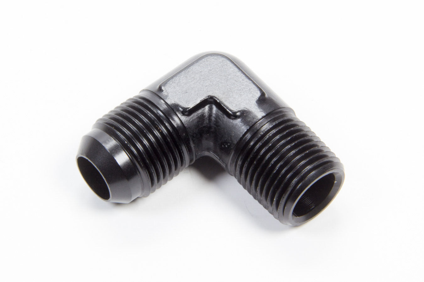 AEROQUIP FCM5039 90 Degree Aluminum Adapter for -10 AN to 1/2 Inch NPT Fitting, Black Anodized