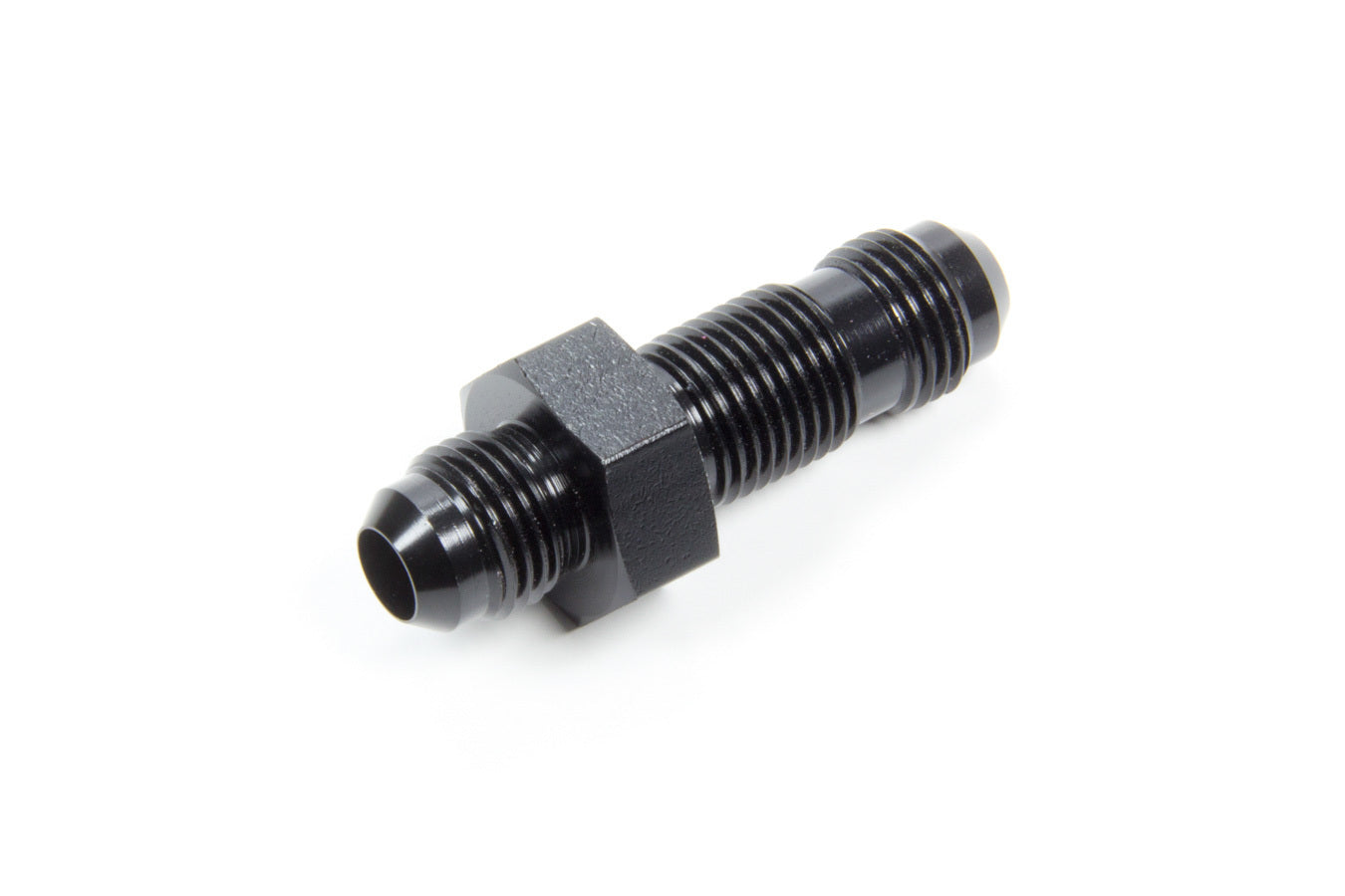 Aeroquip FCM5072 #6 Flare End Bulkhead Union with 6 AN Male Fittings, Aluminum, Black Anodized