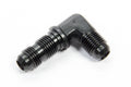 Aeroquip FCM5082 #6 Flare 90 Degree Bulkhead Union with Aluminum Black Anodized Finish