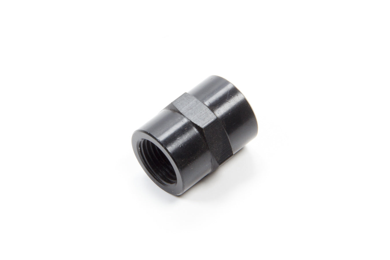 AEROQUIP FCM5131 3/8 Inch Aluminum Pipe Coupler with Black Anodized Finish