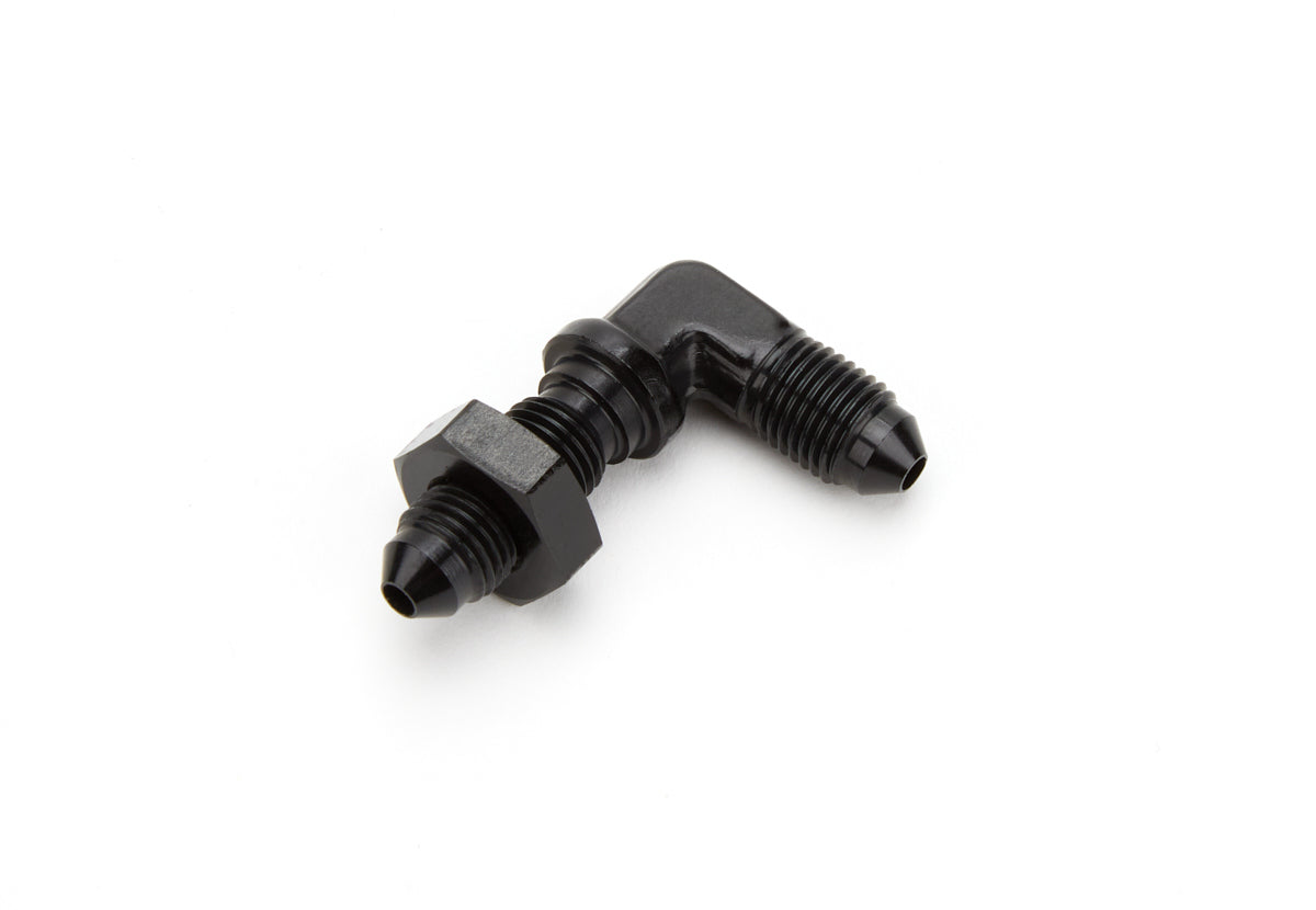 AEROQUIP FCM5799 Alum 90 Degree Bulkhead Union with 3 AN Male Fittings, Black Anodized