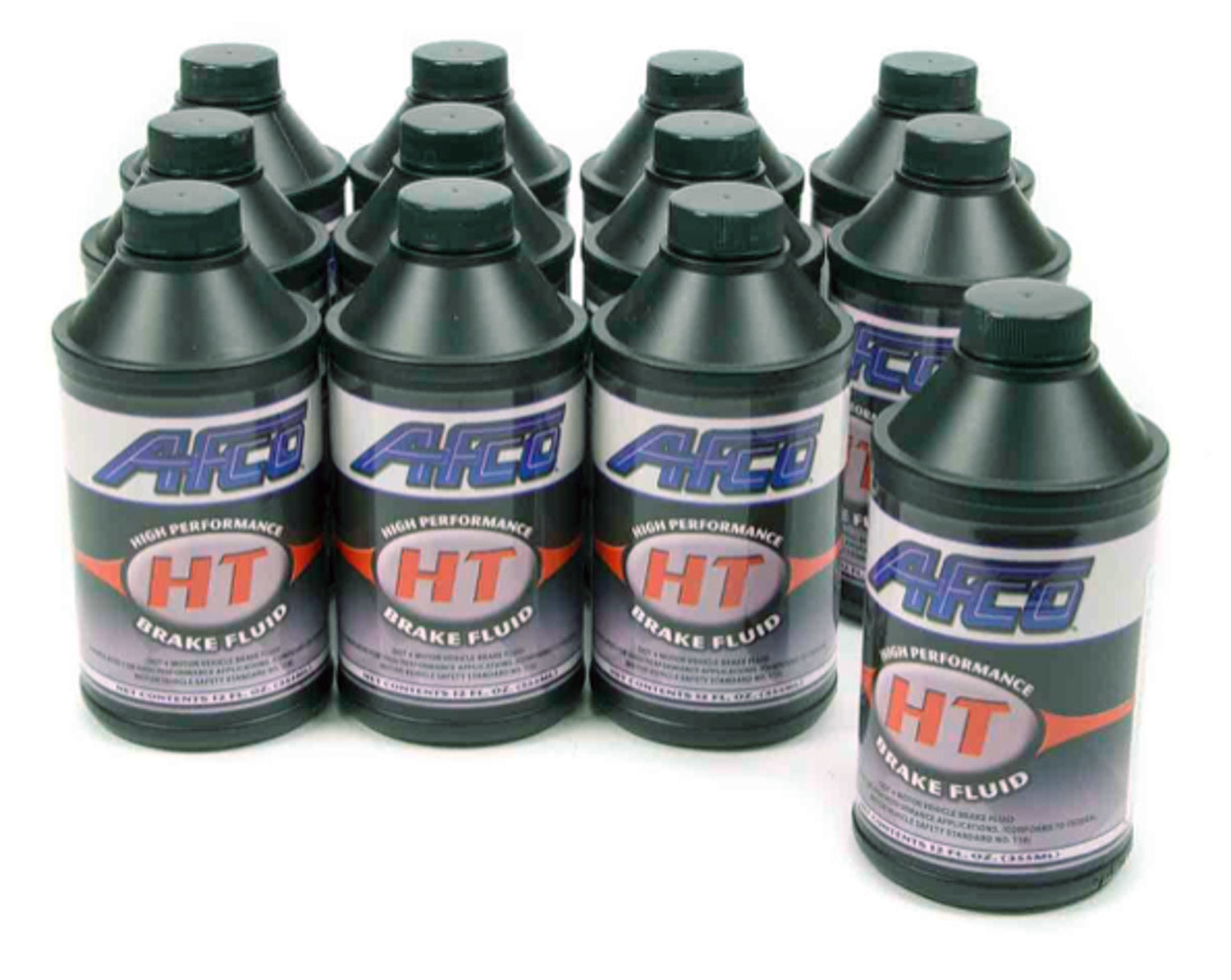AFCO Racing Products Brake Fluid HT DOT 4, 12 oz Bottle, Set of 12