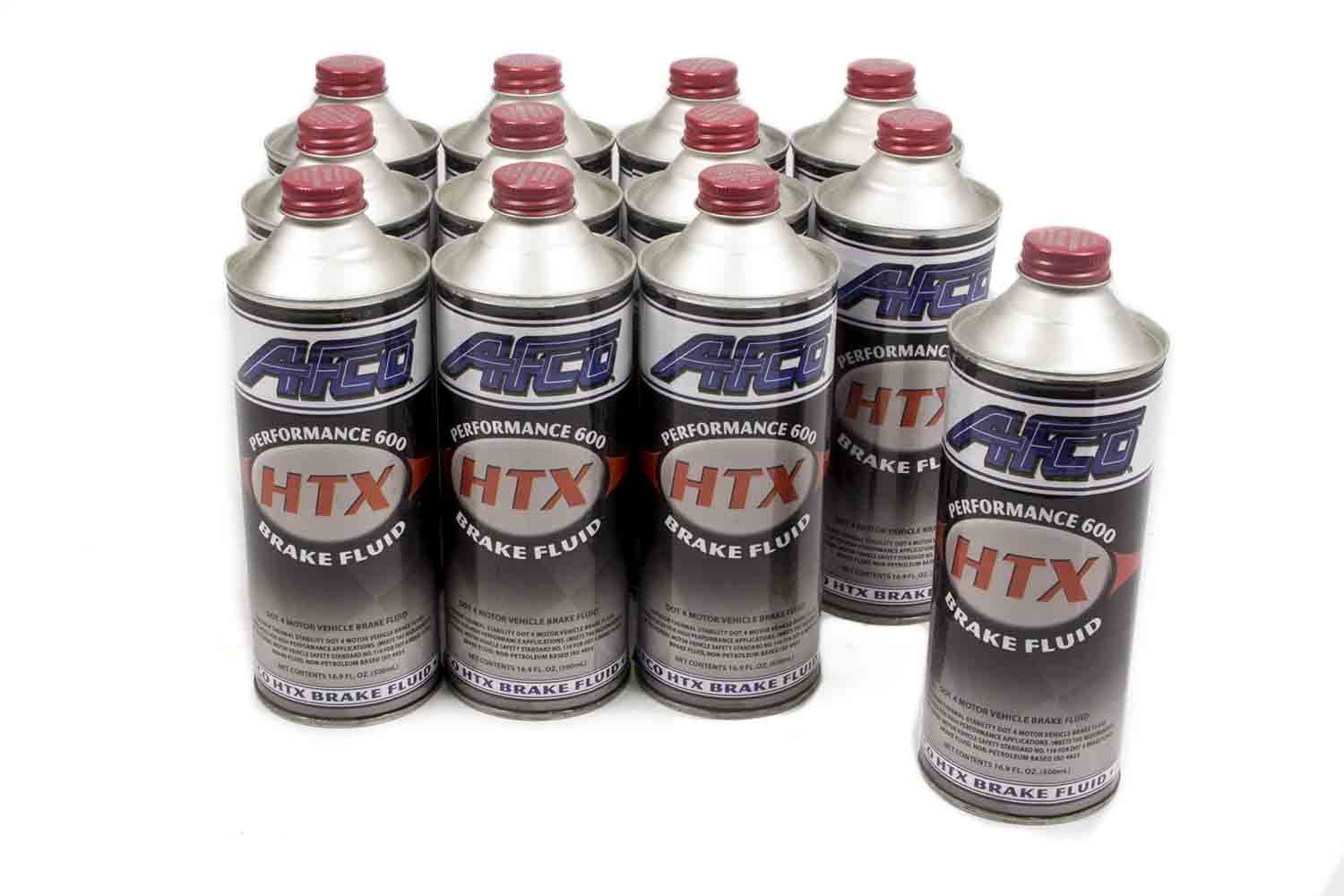 Afco Racing Products Brake Fluid HTX DOT 4 16.9 oz Bottle Set of 12