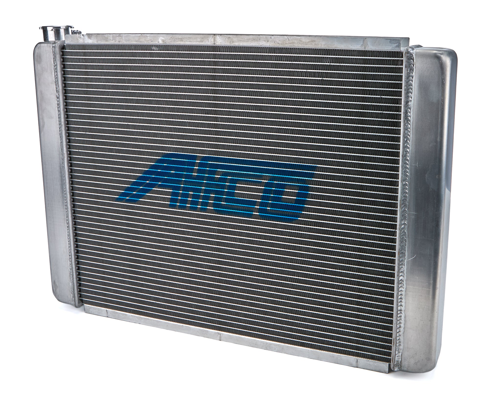 Afco Racing Products 80101N-U Single Pass Aluminum Radiator, 27.5 Inch Width x 19 Inch Height, Driver Side Inlet, Passenger Side Outlet